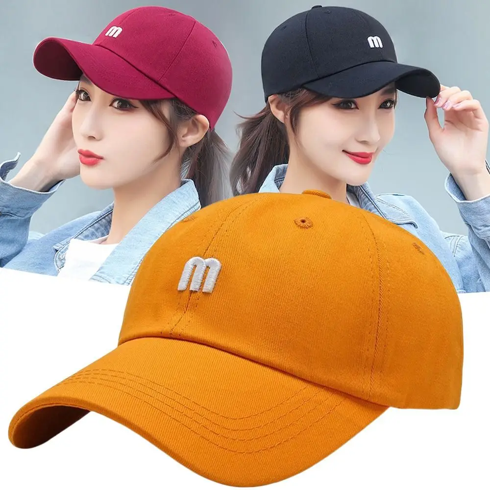 

Minimalist Letter M Baseball Cap Embroidered Soft Cotton Hip Hop Dad Caps Sunshade Anti-sun Snapback Hat Summer