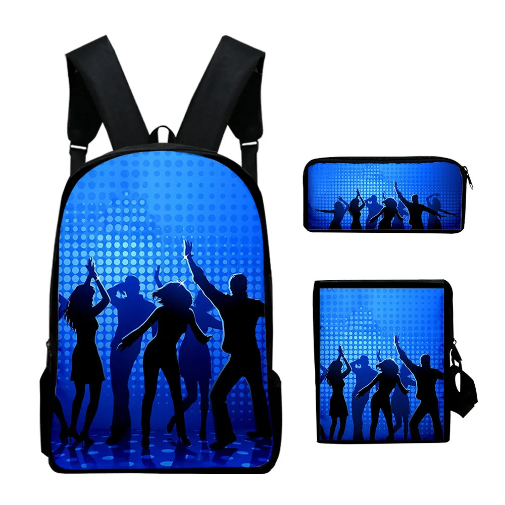 Harajuku Beliebte Shadow Dance 3D-Druck 3 teile/satz Schüler Schultaschen Laptop Daypack Rucksack Geneigte Umhängetasche Federmäppchen