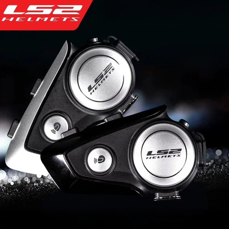 LS2 Motorcycle Helmet Bluetooth Headset IPX67 Waterproof Noise Reduction Helmet Intercom Headset Up to 8 People within 4km Range