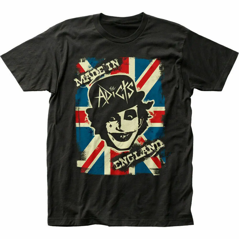 The Adicts buatan Inggris T Shirt pria berlisensi Rock N Roll Band Tee baru hitam