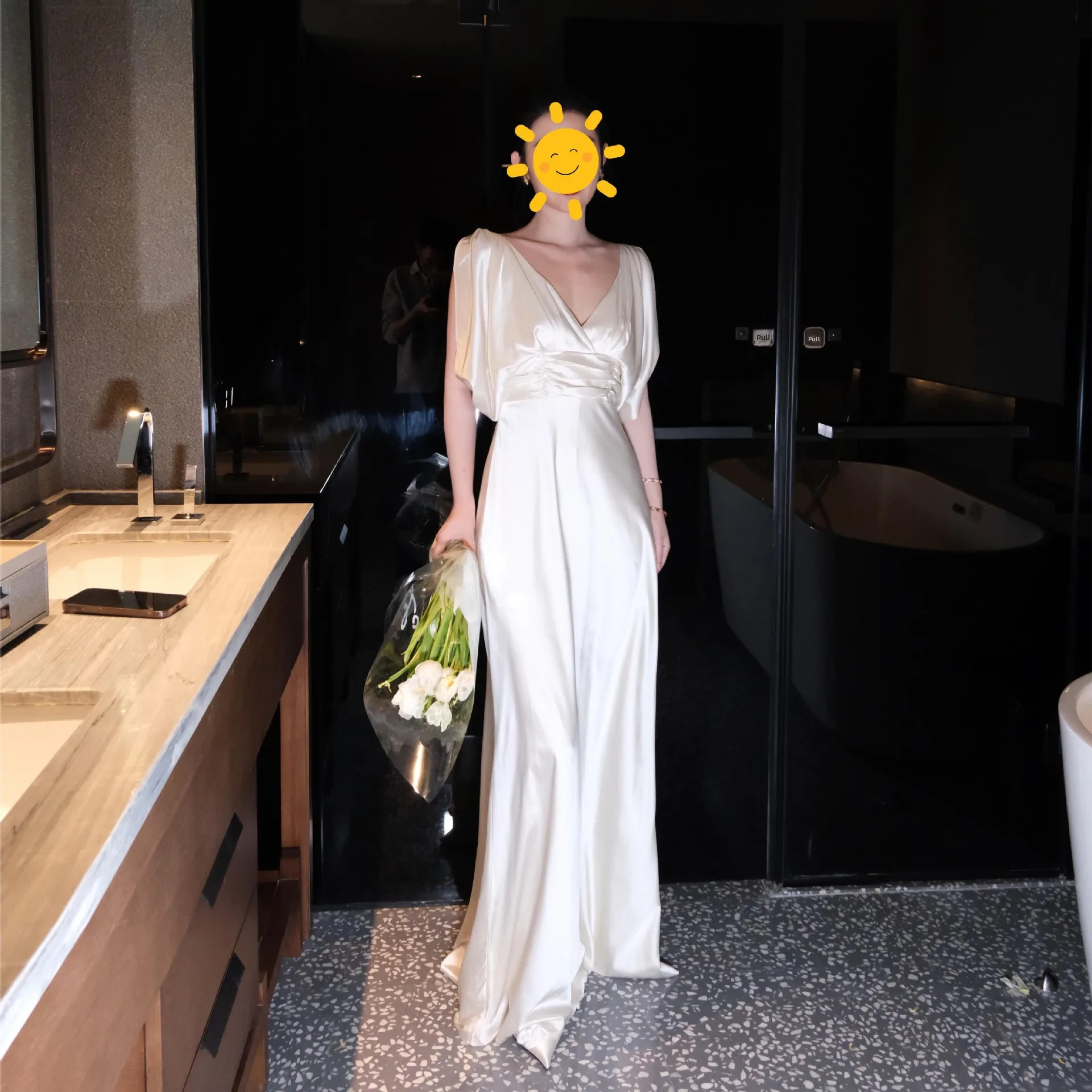 

Sexy Bal Hollow out Long Dr Bubble Sve High Collar Evening Gown New Arrival Women's Faion Cross-Border Wedding D...