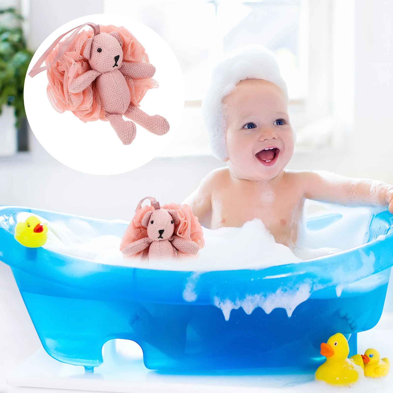 

1pc Animal Soft Scrubber Scrubber Cartoon Shower Bathroom Shower Decor Cartoon Pouf Sponge Bath Ball Bath Ball