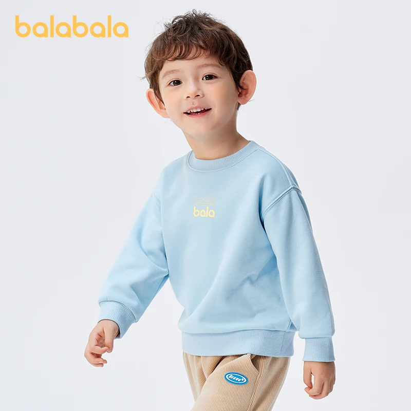 

Balabala Toddler Unisex Sweatshirt Autumn and Winter 2023 New Comfortable Round Neck Pullover Sweatshirt