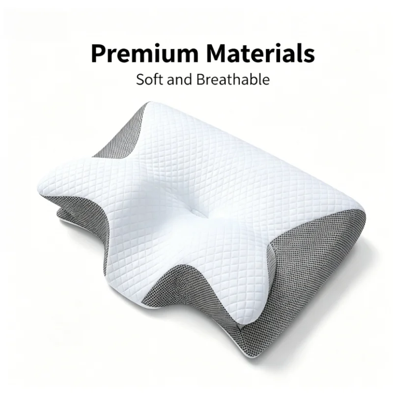 Ergonomic Memory Foam Neck Pillow Cervical Support Orthopedic Contour Breathable Bed Pillow for Neck Pain Relief All Sleepers