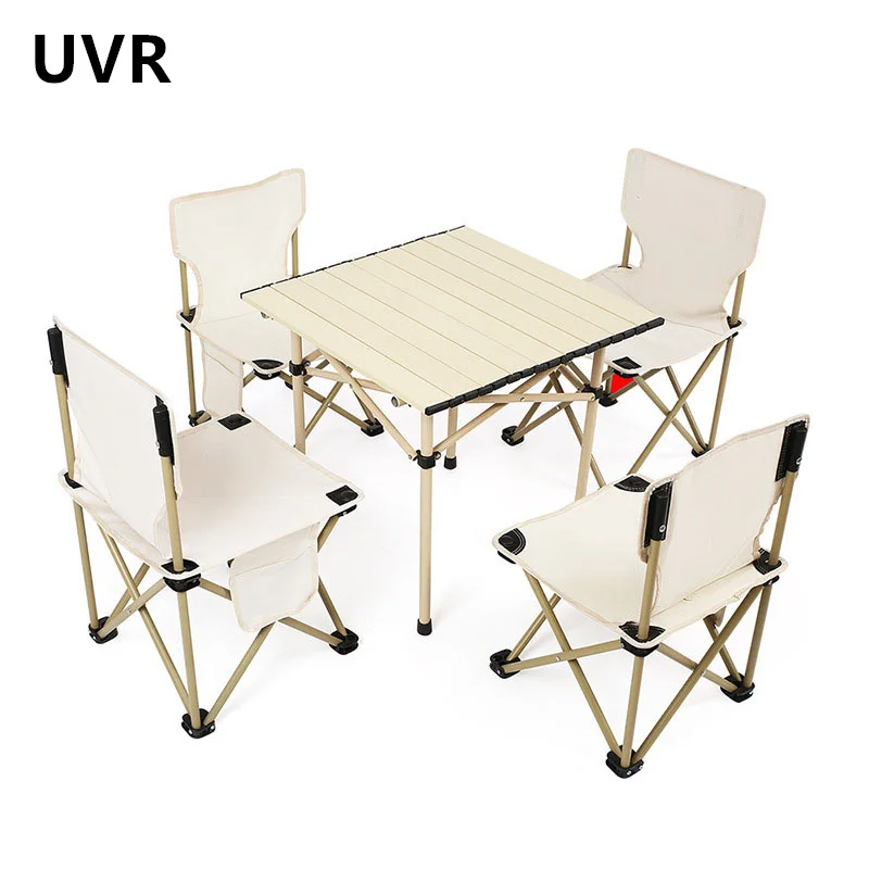 UVR New Outdoor Folding Tables and Chairs Set Portable Wear-resistant Travel Omelet Table Folding Camping Tables and Chairs