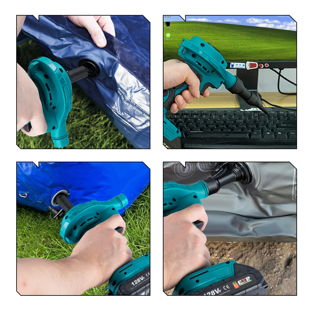 NEWBENY 2 IN 1 Cordless Air Dust Machine Rechargeable Vacuum Clean Inflator Computer Cleaning Power Tool For Makita Battery Pin