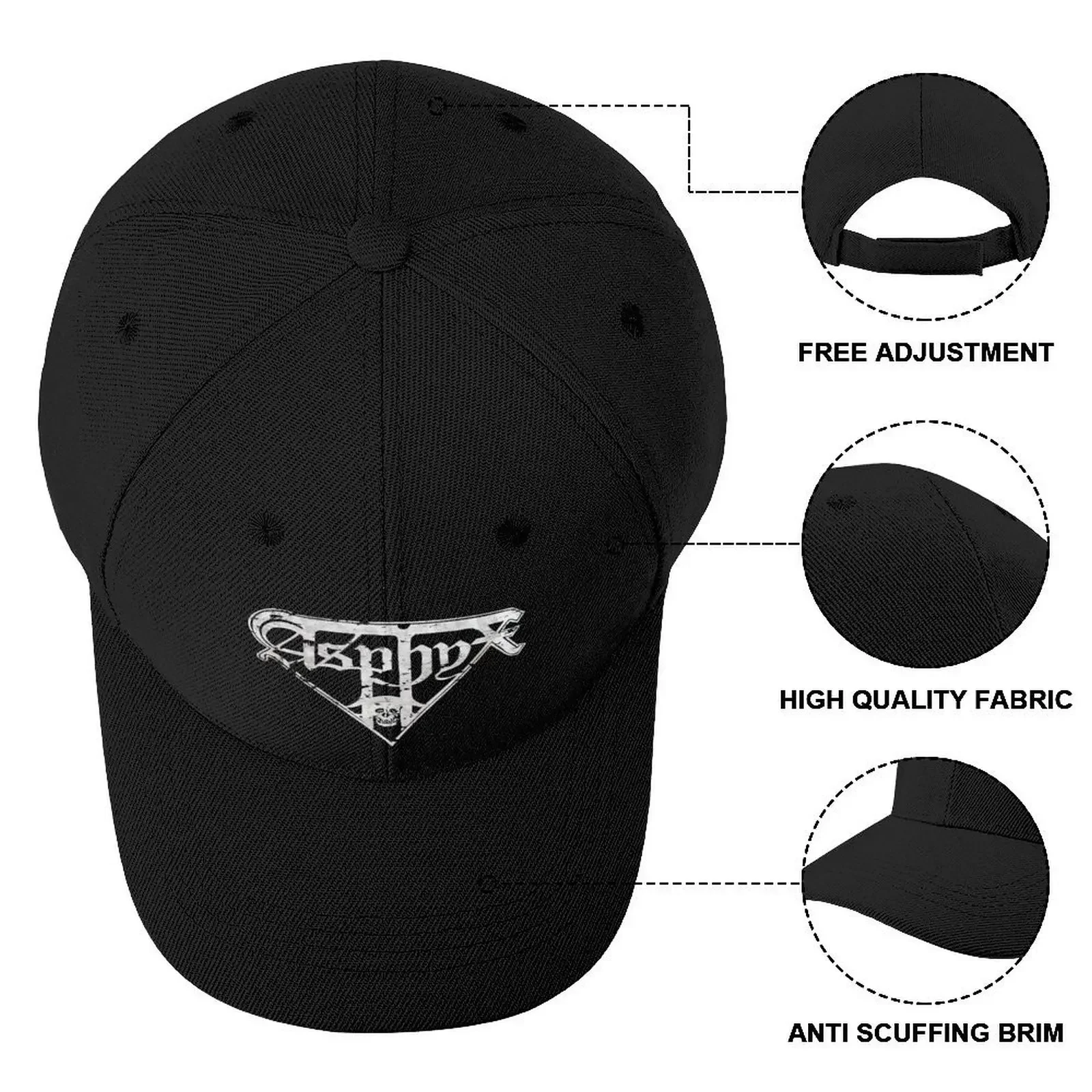 Asphyx (Transparent) Grunge Distressed Baseball Cap hard hat Beach Outing summer hat For Man Women's