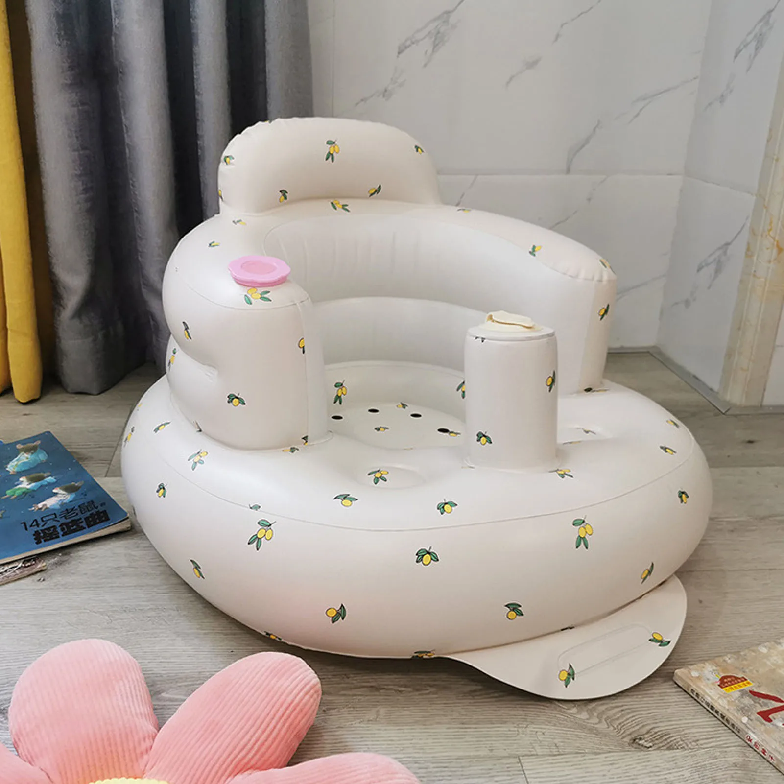 Baby Inflatable Seat Folding Toddler Seat Harmless Bath Chair Aerated Baby Seat Adjustable Chair