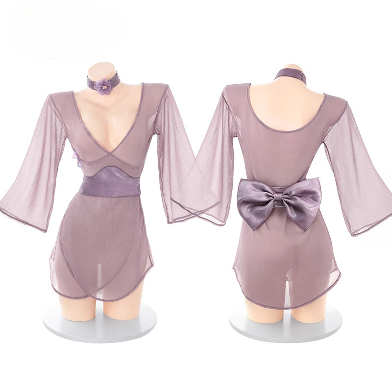 여성용 섹시 기모노 란제리 시스루 거들, 애니메이션 게이샤 나이트드레스, 유카타 빅 활 목욕 가운, 롤플레이 나이트 클럽웨어, 베이비 인형