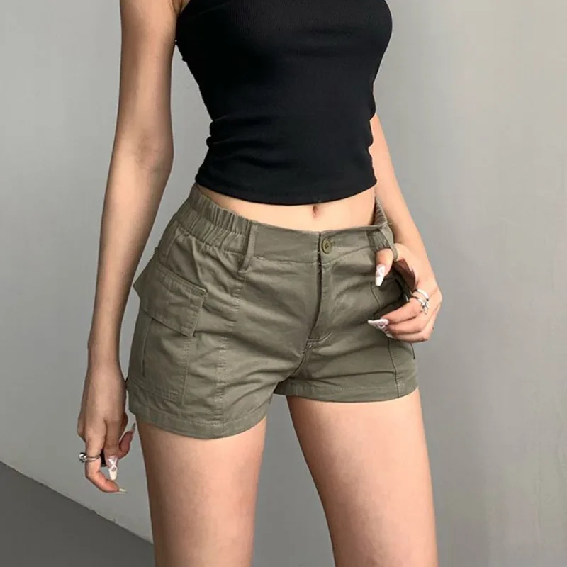 

Fashion Emo Workwear Shorts Women's Casual Wide Leg Pants Y2k Shoujo Girl Aesthetic Sporty Shorts 90s Vintage Boho 2000s Trouser