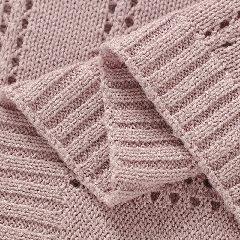 Cotton Blankets for Newborn Baby Boys Girls Solid Stroller Bed Swaddle Wrap Plaid Knitted Infant Netural Receiving Quilt 90*70cm image 5
