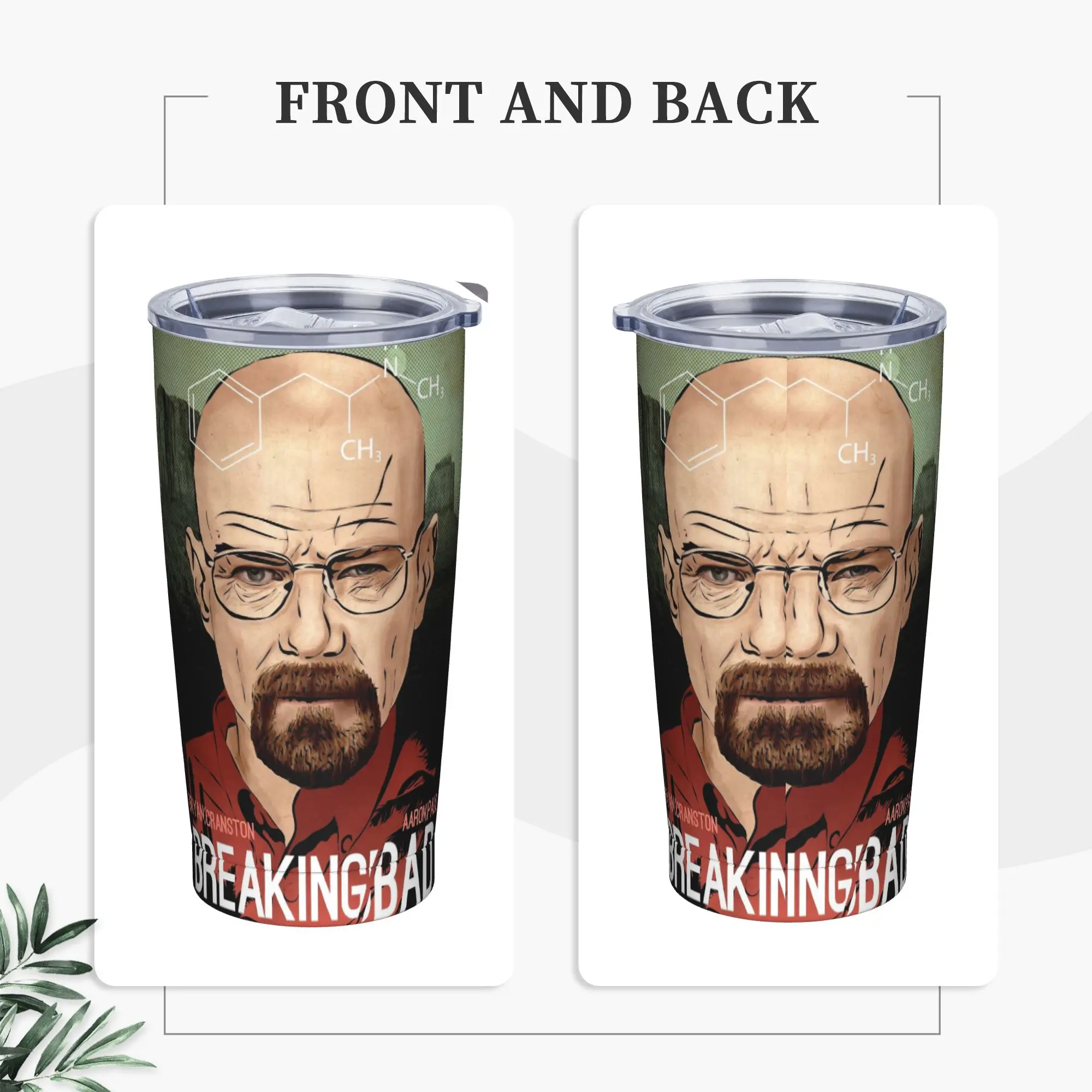 Breaking Bad New Mexico Insulated Tumbler with Straws Lid Heisenberg Stainless Steel Coffee Mugs Double Wall  Bottle Cup, 20oz