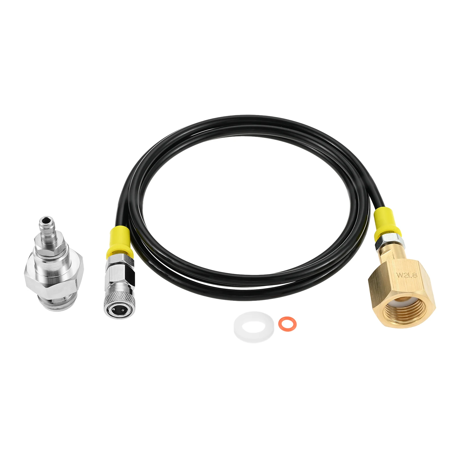 1Set CO2 Adaptor Hose High Pressure for Grohe Blue Home Machine to 2-10 kg Bottles Tank Cylinder DIN477/W21.8 Outlet Valve