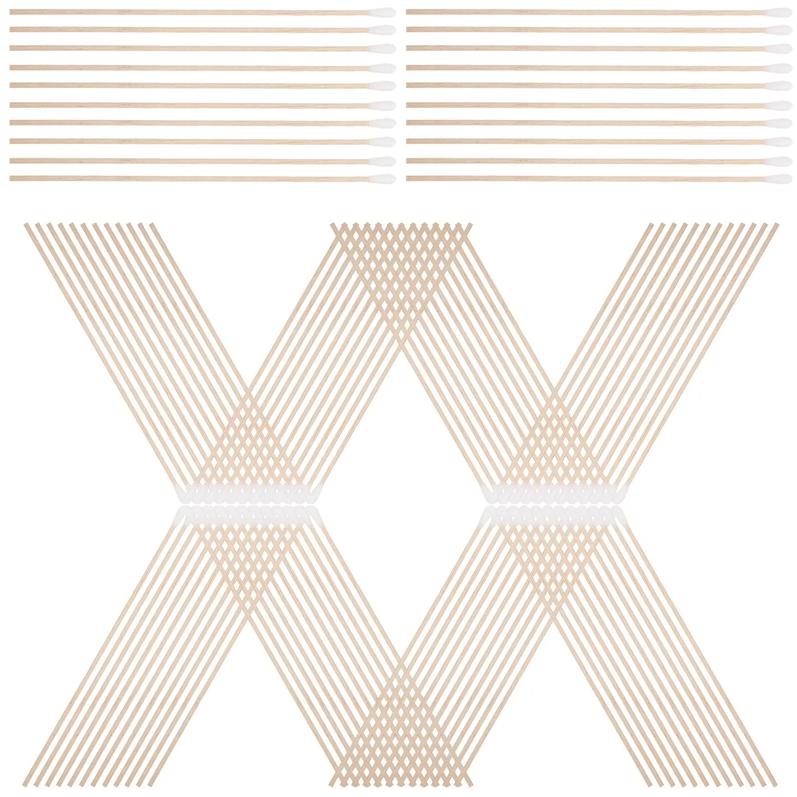 

100 шт. ватных палочек из хлопка с деревянной ручкой для чувствительной кожи, для лица, тела, ушей, для снятия макияжа и гигиены