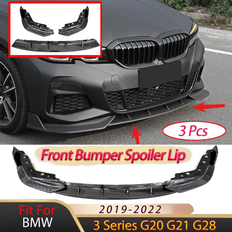 

For BMW 3 Series G20 G21 G28 2019-2022 Front Bumper Spoiler Lip Splitter Diffuser Blade Guard Protector Cover Auto Parts