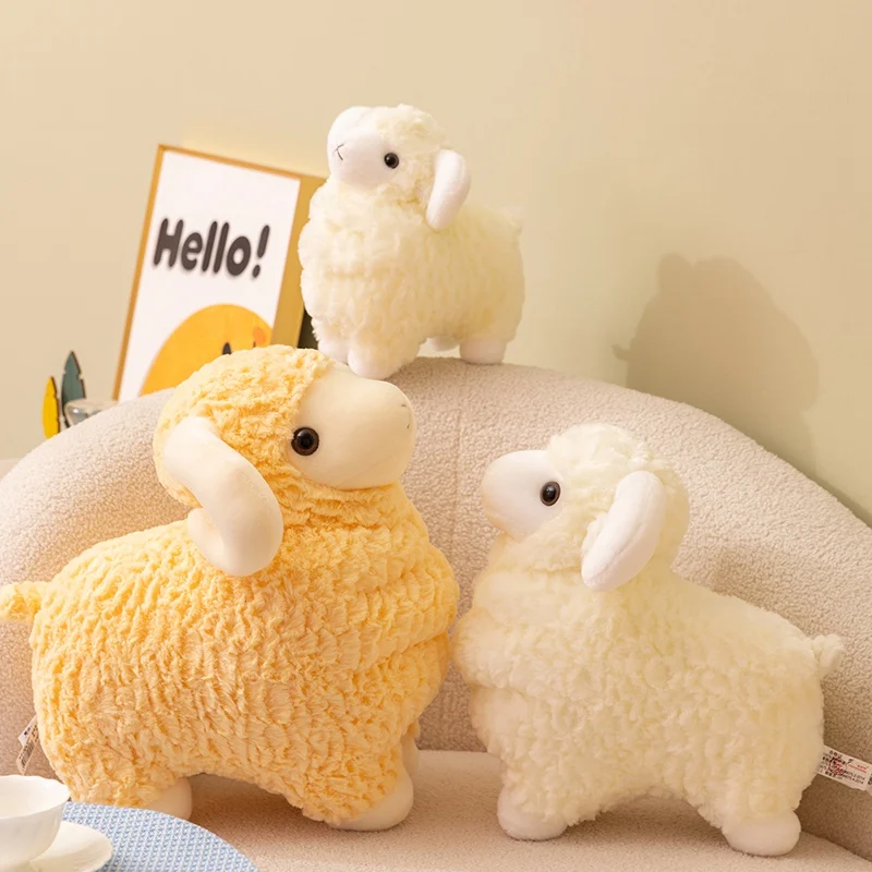 

23/38cm Cartoon Goat Plush Toys Kawaii Animals Soft Stuffed Dolls Girls Boys Sleeping Companion Plushie Toys Christmas Gift