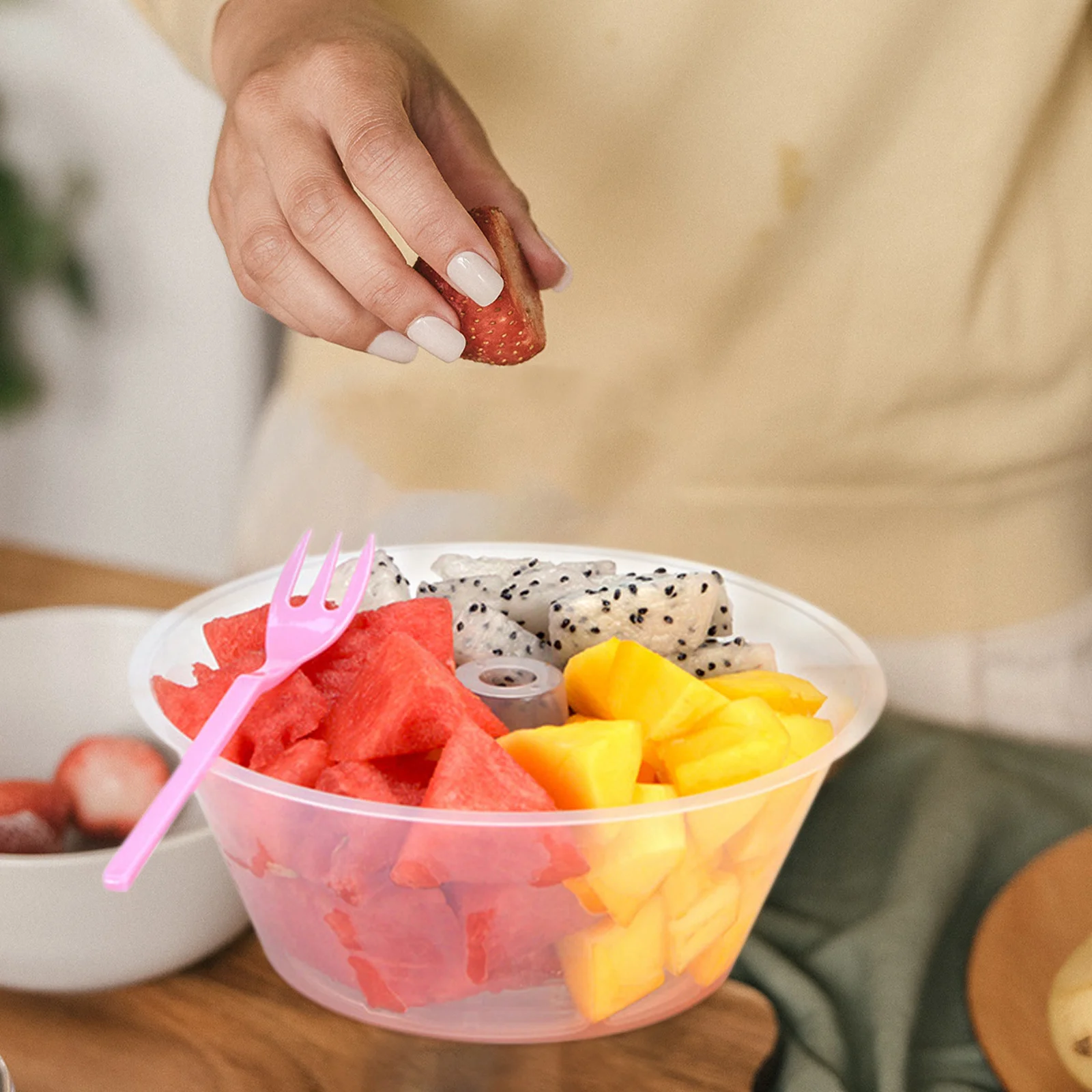 

10pcs Drink Cup Holder Bowl Snack Plastic PP Portable Cups Outdoor Beverage Large Capacity Durable Easy Clean Party Food