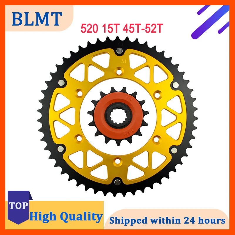 

Motorcycle 520 15T 45T~52T Front & Rear Sprocket For KAWASAKI KLX 400 SR A1 2003 KLX 400 R B1 B2 2003 2004 KLX400SR KLX400R