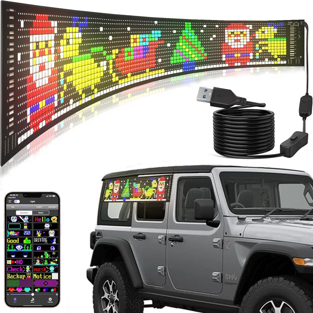 LED DIY Matrix Pixel Panel Led Display Truck Eye Car Sign Animation Bluetooth App Control Programmable Flexible Screen