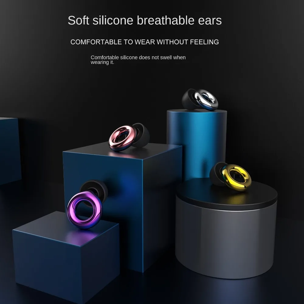 2024 Round Soundproof Earplug Box Mini Plastic Earplug Storage Box Square Shape Earring Sleeping Earplug Organiser