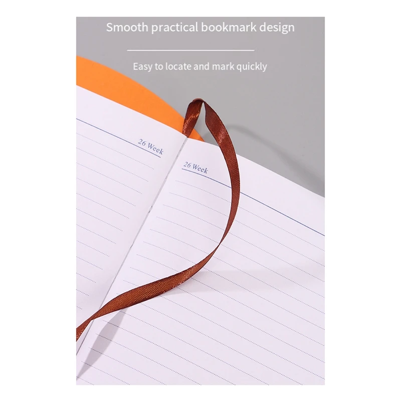 تقويم مخطط الجيب 2024، مخطط شهري أسبوعي مع جيب، إغلاق مرن، صفحات الملاحظات، علامات تبويب شهرية متينة برتقالية