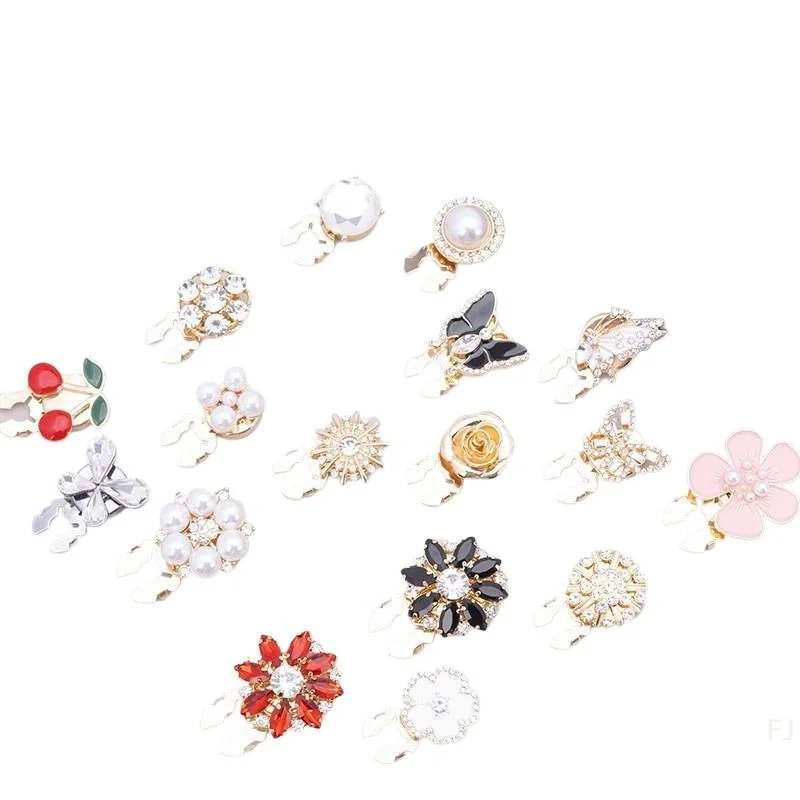[YUCrystal Pearl Button Covers Detachable Clip-On Shirt Coat Decorative Buttons Sewing Button For DIY Blouses Clothing Women Men