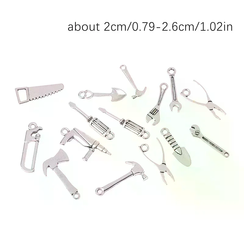 15pcs/set Dollhouse Miniature Repair Kits Accessories Hammer Scissors Furniture Decoration Phone Case Material