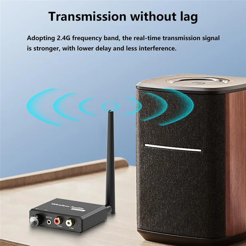 

A37T-Wireless Audio Adapter Audio Transmitter Receiver Convert Wired Speakers Towireless