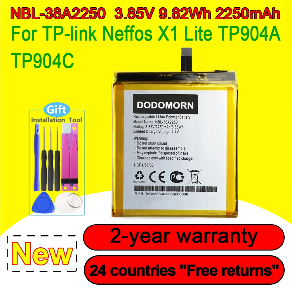 2250mAh NBL-38A2250 Battery For TP-link Neffos x1 32GB,TP902A Mobile Phone NEW In Stock