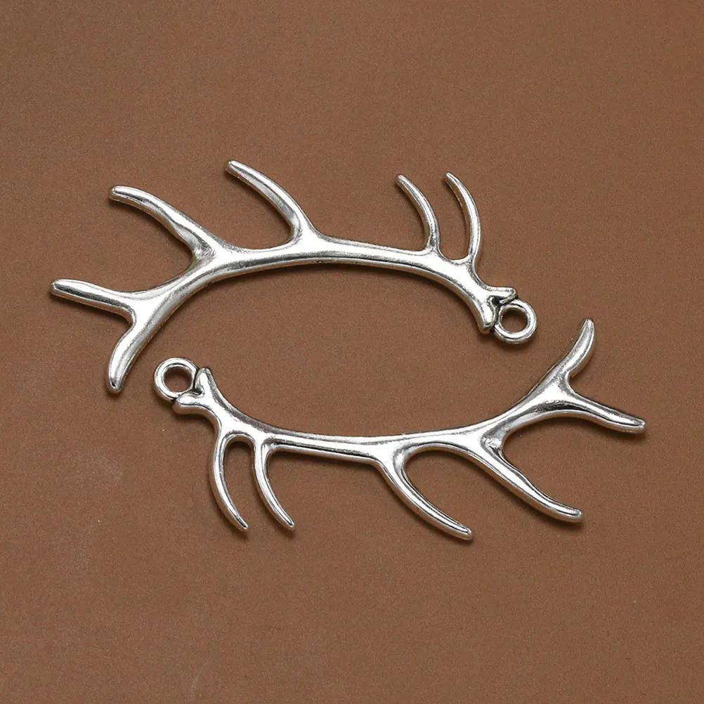 

10Pcs Deer Antler Pendant Charms Alloy DIY Jewelry Making Accessories for Necklace Bracelet Keychain Anklet Gift Crafts