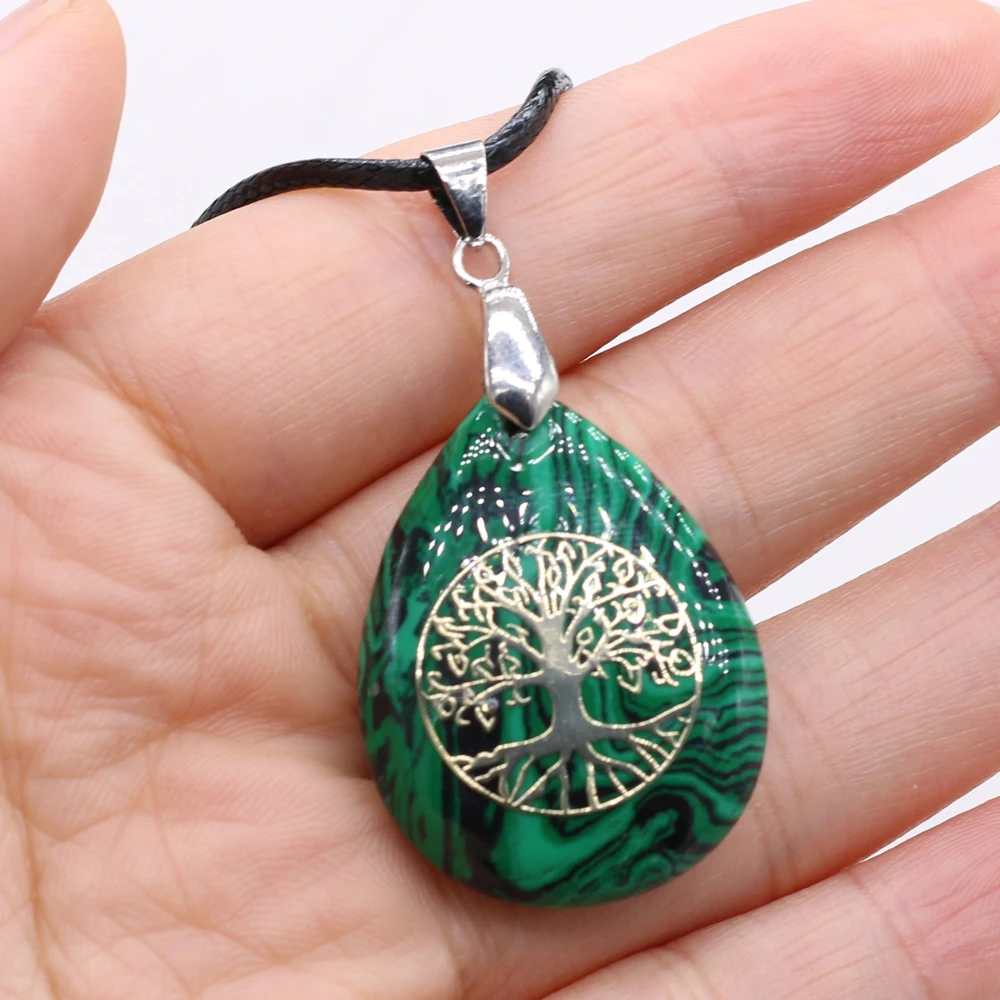 Natural Stone Lapis Lazuli Pendant Necklace 7 Chakras Reiki Heal Amethysts Turquoises Charms Necklaces for Women Men Jewelry