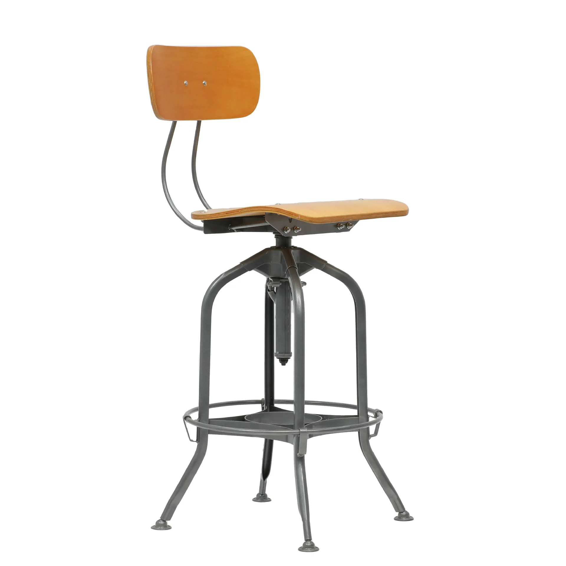 American industrial style rotating height adjus front desk  bar  high foot rotating lift