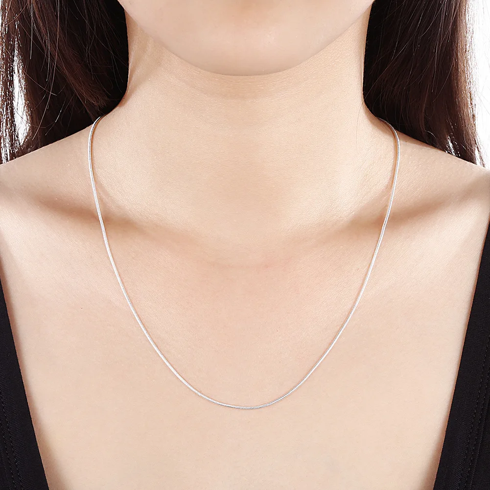 925 Sterling Silver Snake Chain Necklace, 16-30 Inch