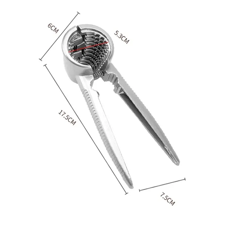 دليل الجوز المفرقع الفولاذ المقاوم للصدأ الميكانيكية المقشر أدوات المطبخ البقان فيلبرت الجوز كسارة البندق فتاحة سريعة كسارة البندق المشبك #4