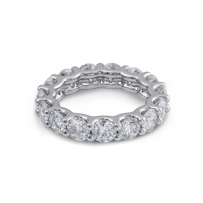 بروفانس 925 فضة الخلود الفرقة مع 4 مللي متر جولة Def Vvs مويسانيتي الماس GRA شهادة Pongs إعداد مجوهرات الأزياء