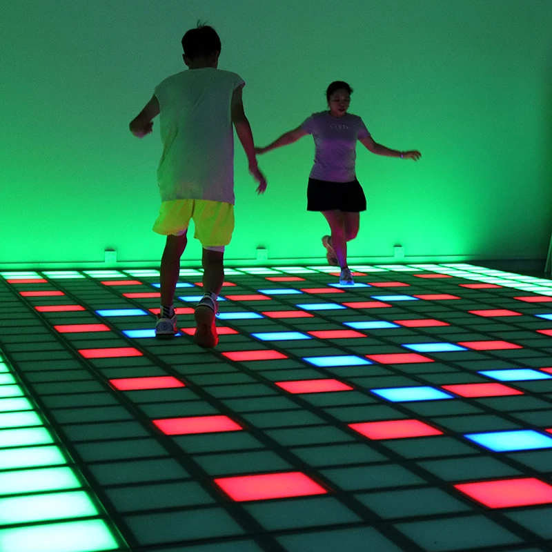 Ubin Lantai LED Pixel Grid Interaktif 30x30cm untuk Ruang Game, Mega Relax, Tahan Air IP65