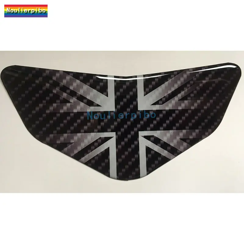 UK Union Jack Carbon Fibre Effect Motorcycle Tank Domed Car Gel Decal Sticker