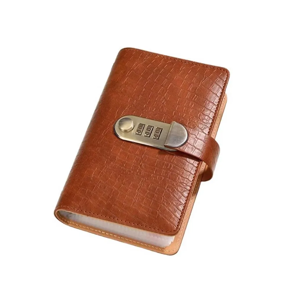 PU Leather Money Savings Challenge Binder with Password Lock Solid Color Cash Budget Notebook Save Money Clear View