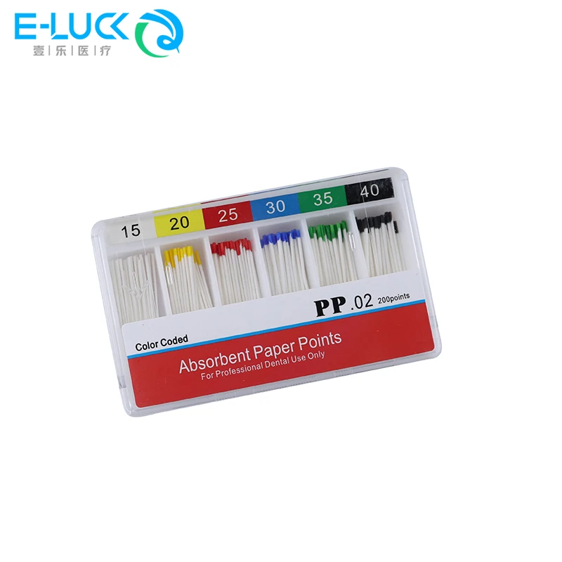 Puntos de papel absorbentes dentales, puntas de papel absorbentes de humedad para endodoncia, consumibles cónicos para dentista, producto 45-80