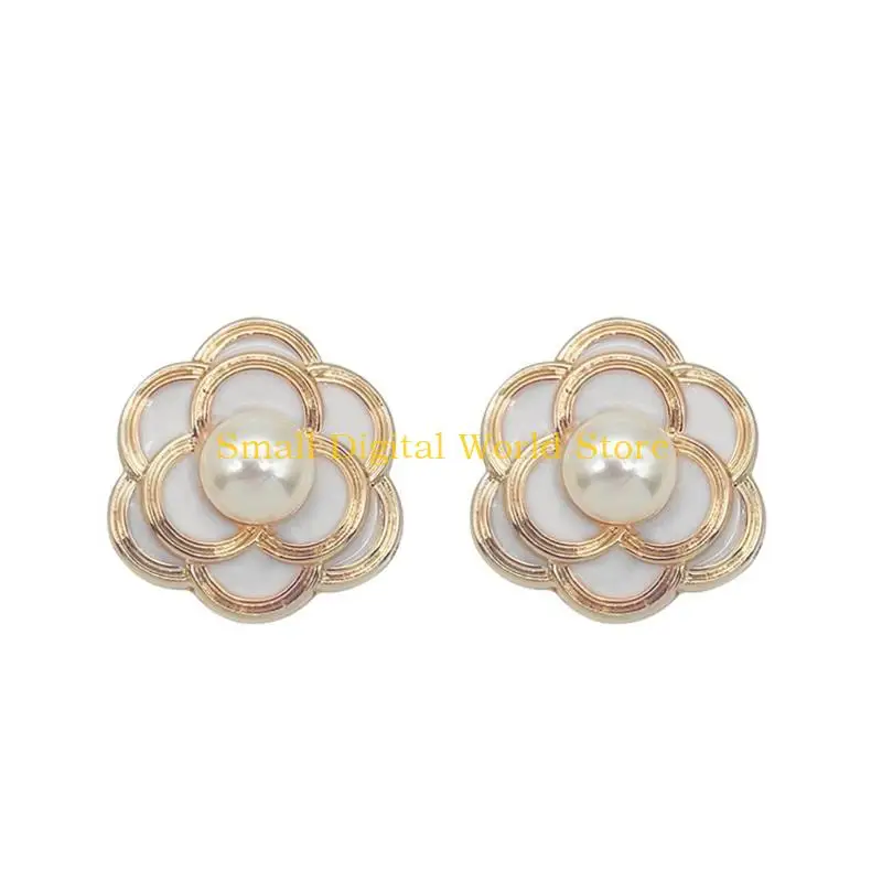 77UB 2 Piece Lovely Flower Headphone Decoration Enameled Embellishment Great For Personalization And Charm