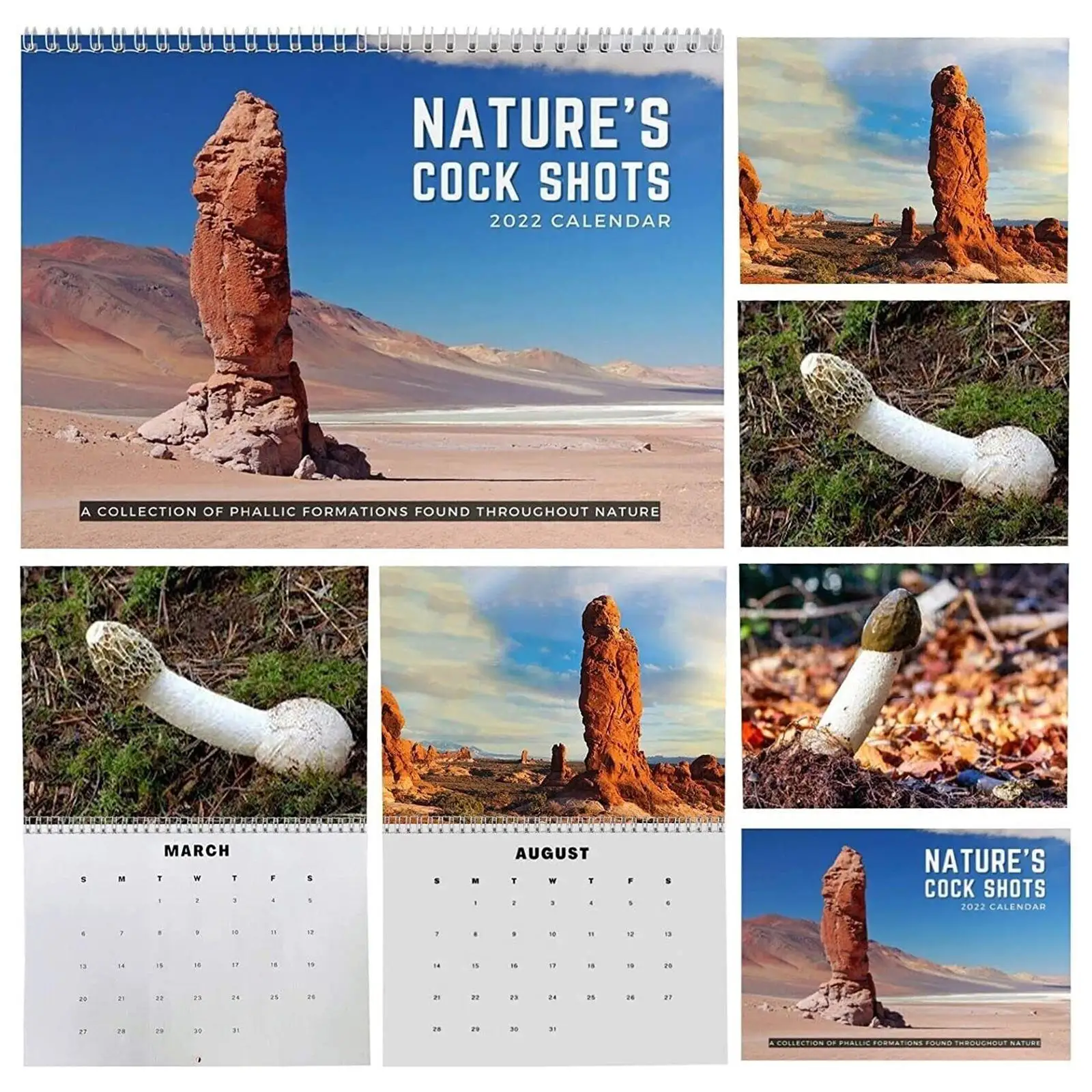 New Nature's Cock Shots 2023 Calendar 2023 Natural Office Home Scenery Supplies Wall Funny Calendar Gift Prank Christmas Sc F9M5