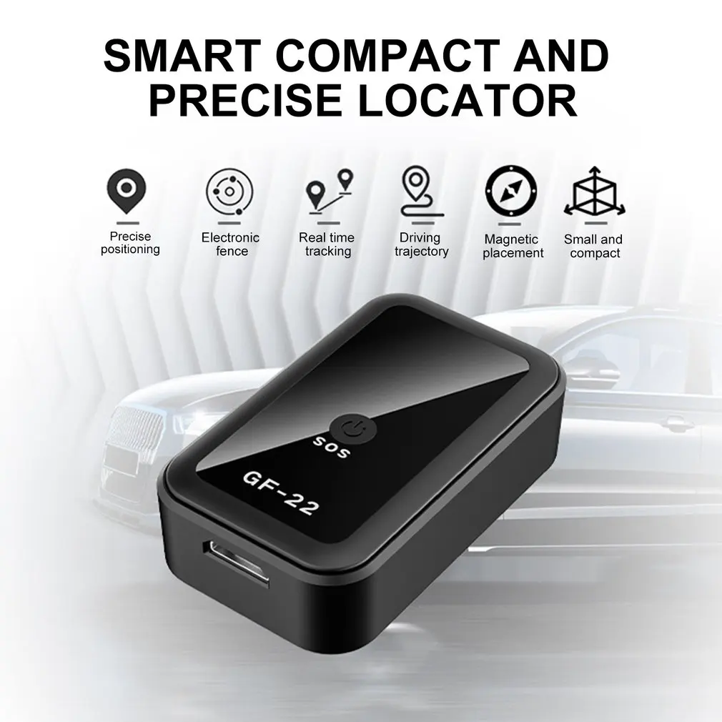 GF-22 Car Tracker Mini Car GPS Locator Anti-Lost Recording Tracking Device With Voice Control Phone Wifi + LBS + AGP Position