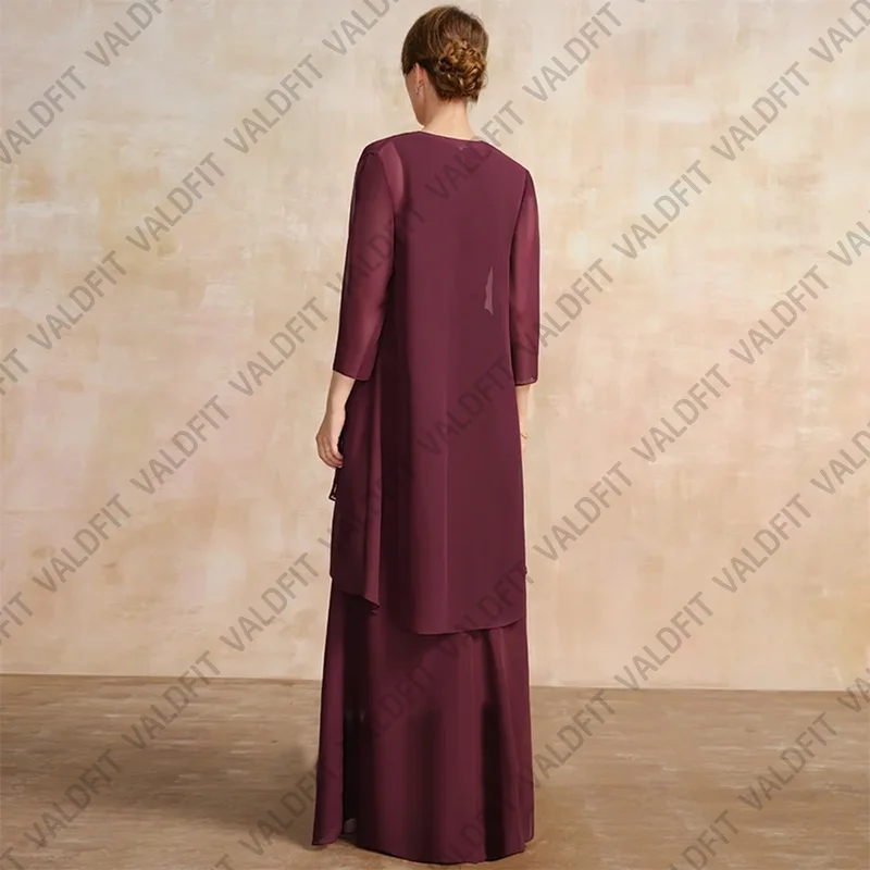 Customized Long Burgundy Mother of the Bride Dresses with Jacket Evening Gowns vestidos para madre de novia 2024