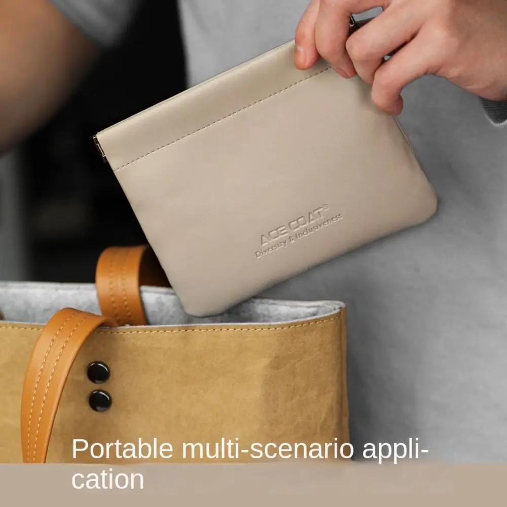 Borsa portatile per auricolari in PU nuova borsa per la conservazione della Mini borsa con chiusura automatica borsa per Organizer per gioielli da