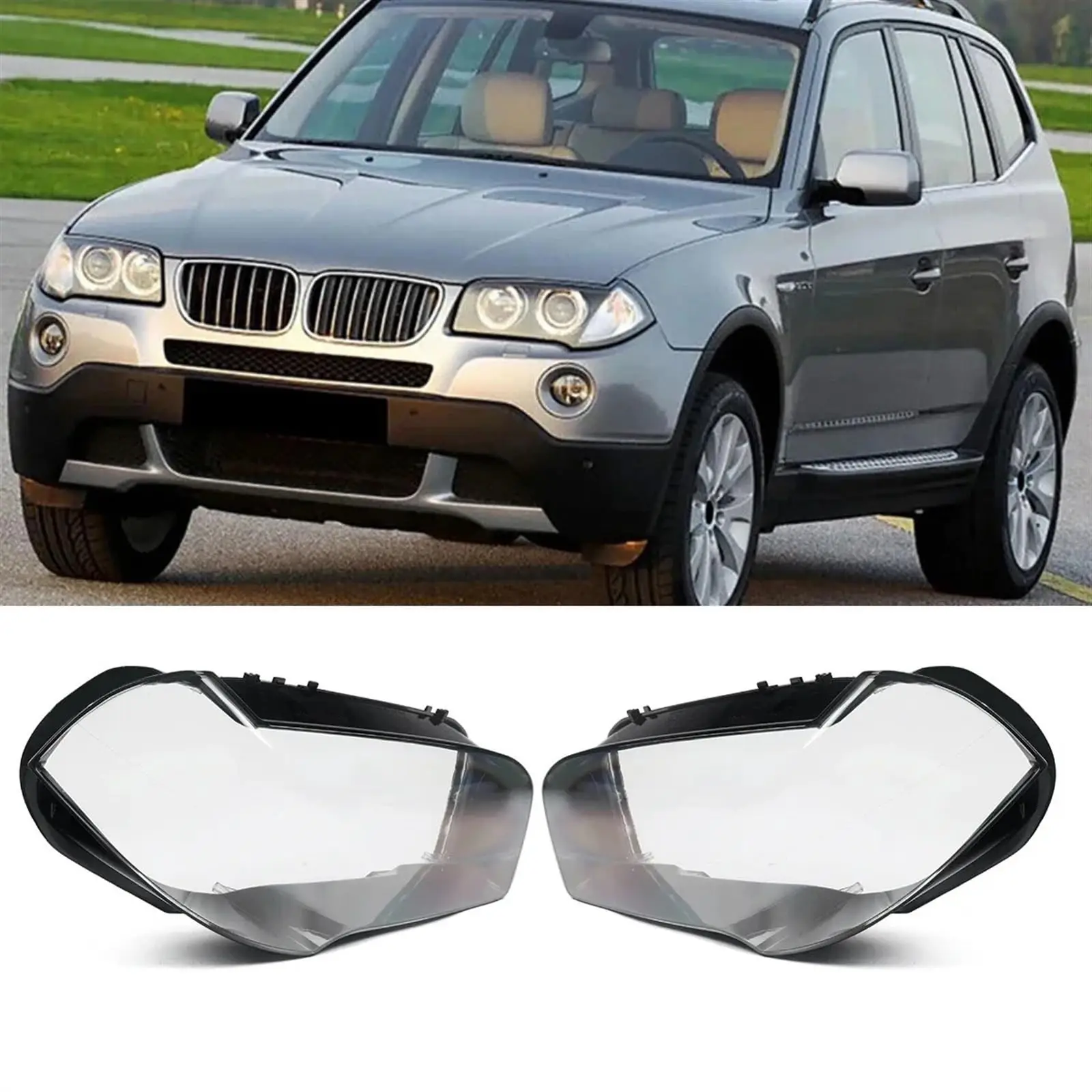 

1PCS Car Headlight Lens Glass Lampcover Cover Lampshade Shell For BMW X3 E83 2004-2010 Headlight Cover Headlamp Shell