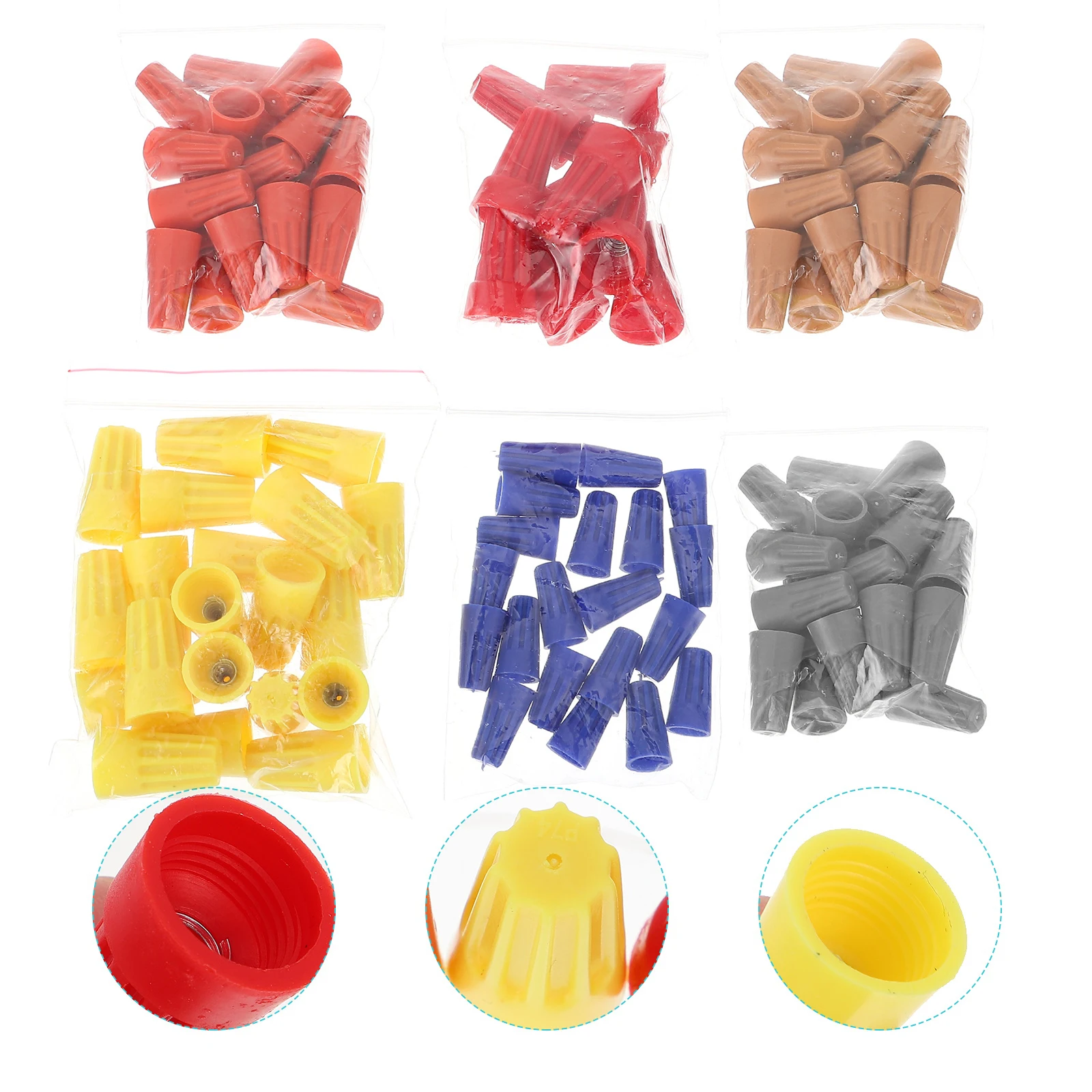 

70 Pcs Waterproof Wire Connector Insulated Terminal Crimp Round Plastic Reusable Electrical Household Wiring Equipment