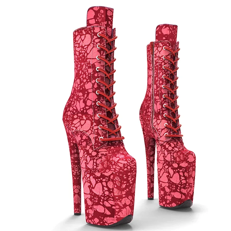 Leecabe Newest 20CM/8CM PU Upper Fashion trend  Pole dancing shoes High Heel platform Boots  Pole Dancing boot