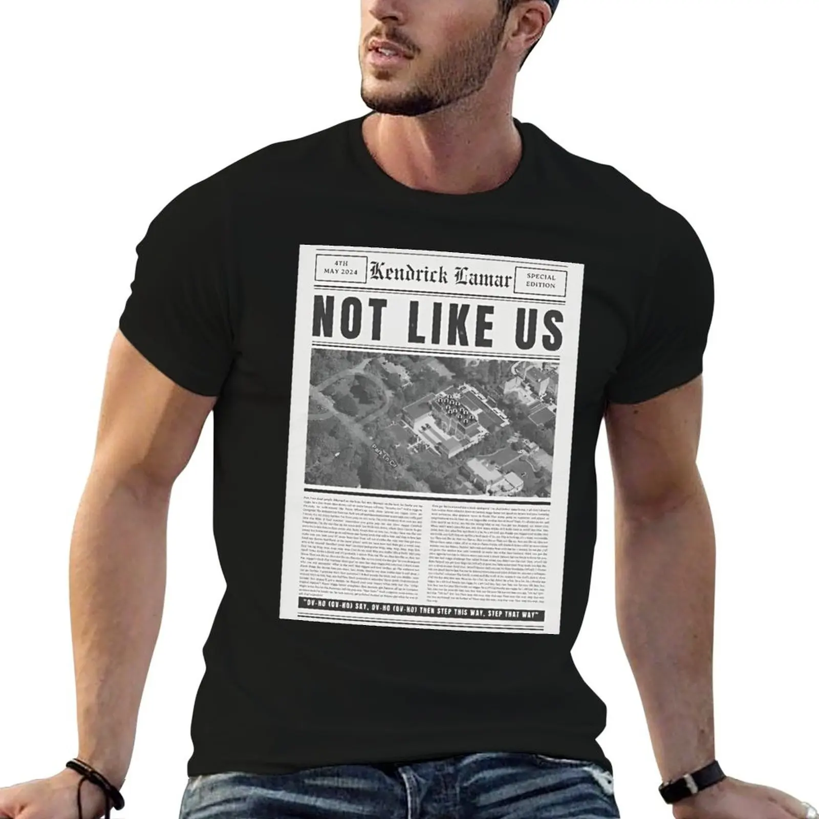 T-shirt Kendrick Lamar They Not Like Us, texte de chanson style journal vintage, KDot, T-shirt Kendrick Lamar, Euphoria, T-shirt merch hip hop