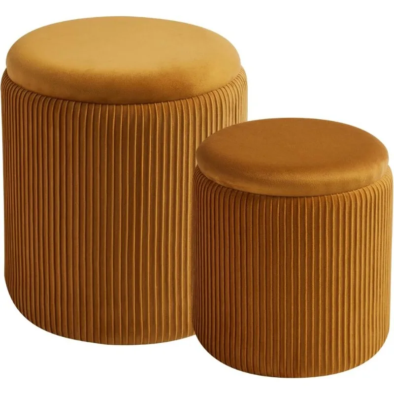 

Round 2-piece Set with Storage Cushion Velvet Dressing Table, Used for Makeup Multifunctional Coffee Table Cushion Seat