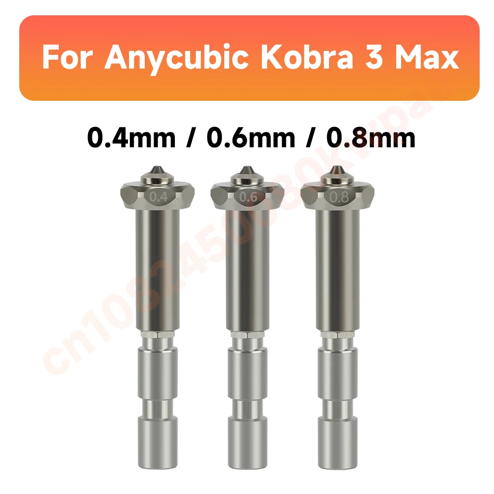 For Anycubic Kobra 3 Max Nozzle Hotend Kobra 3 Max Combo Quick Swap Nozzle Hardened Steel 0.4 0.6 0.8 Kobra 3 Max Accessories
